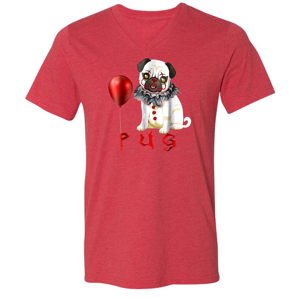Unisex V-Neck T-Shirt - VYES7U3W - Heather Red - 16