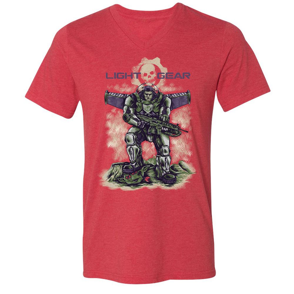 Unisex V-Neck T-Shirt - 2KU8NQF8 - Heather Red - 16