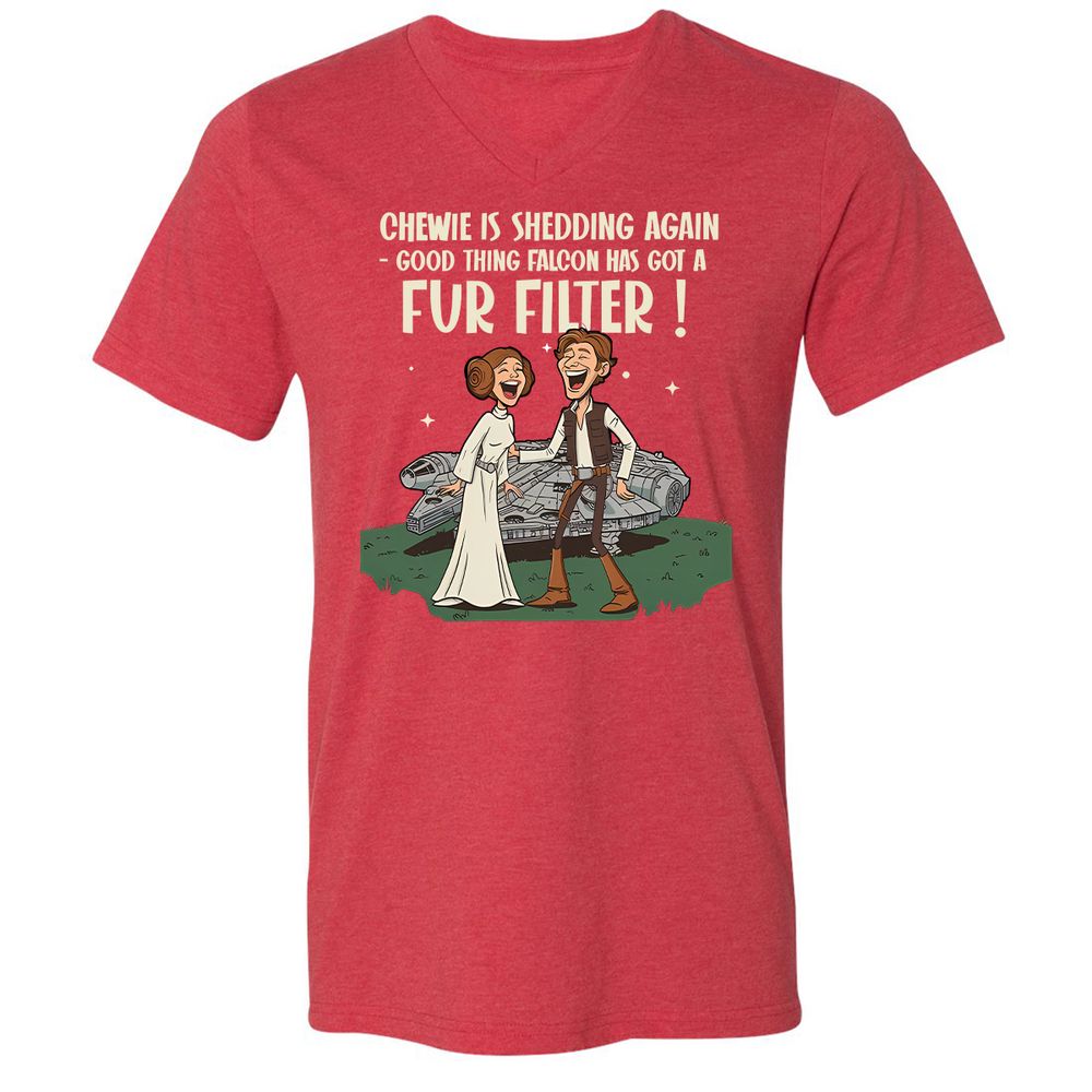 Unisex V-Neck T-Shirt - K36L2C8H - Heather Red - 16