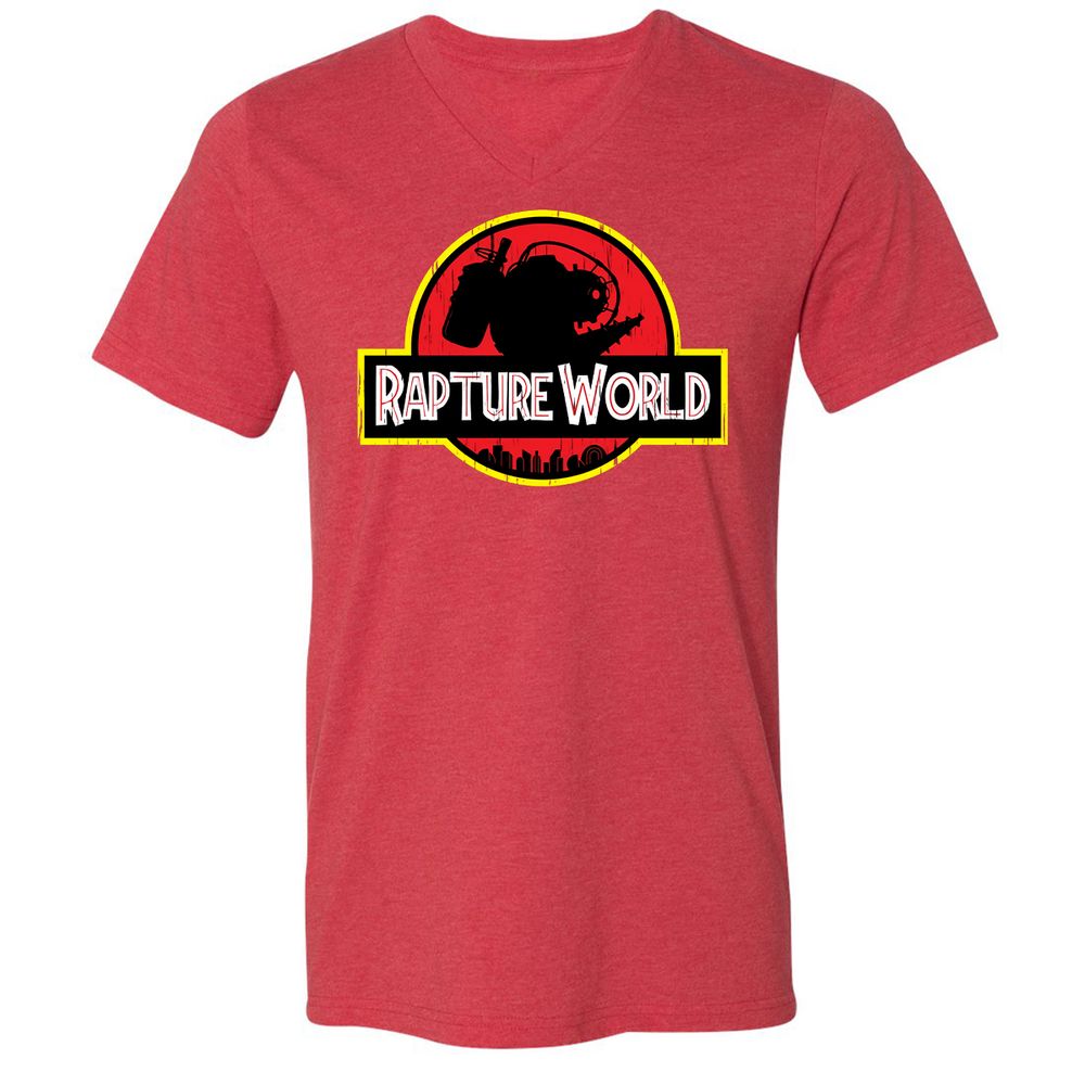 Unisex V-Neck T-Shirt - F4FF44VJ - Heather Red - 16