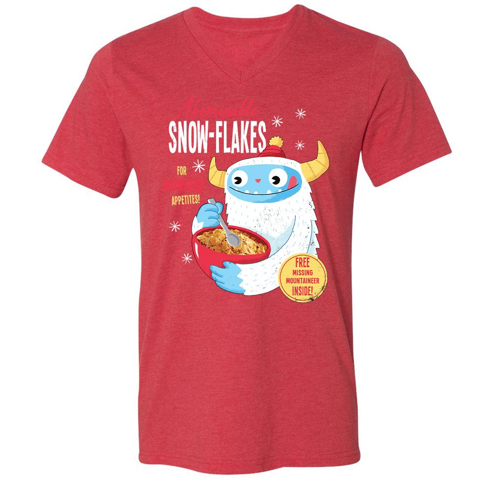 Unisex V-Neck T-Shirt - 8PPRHABS - Heather Red - 16