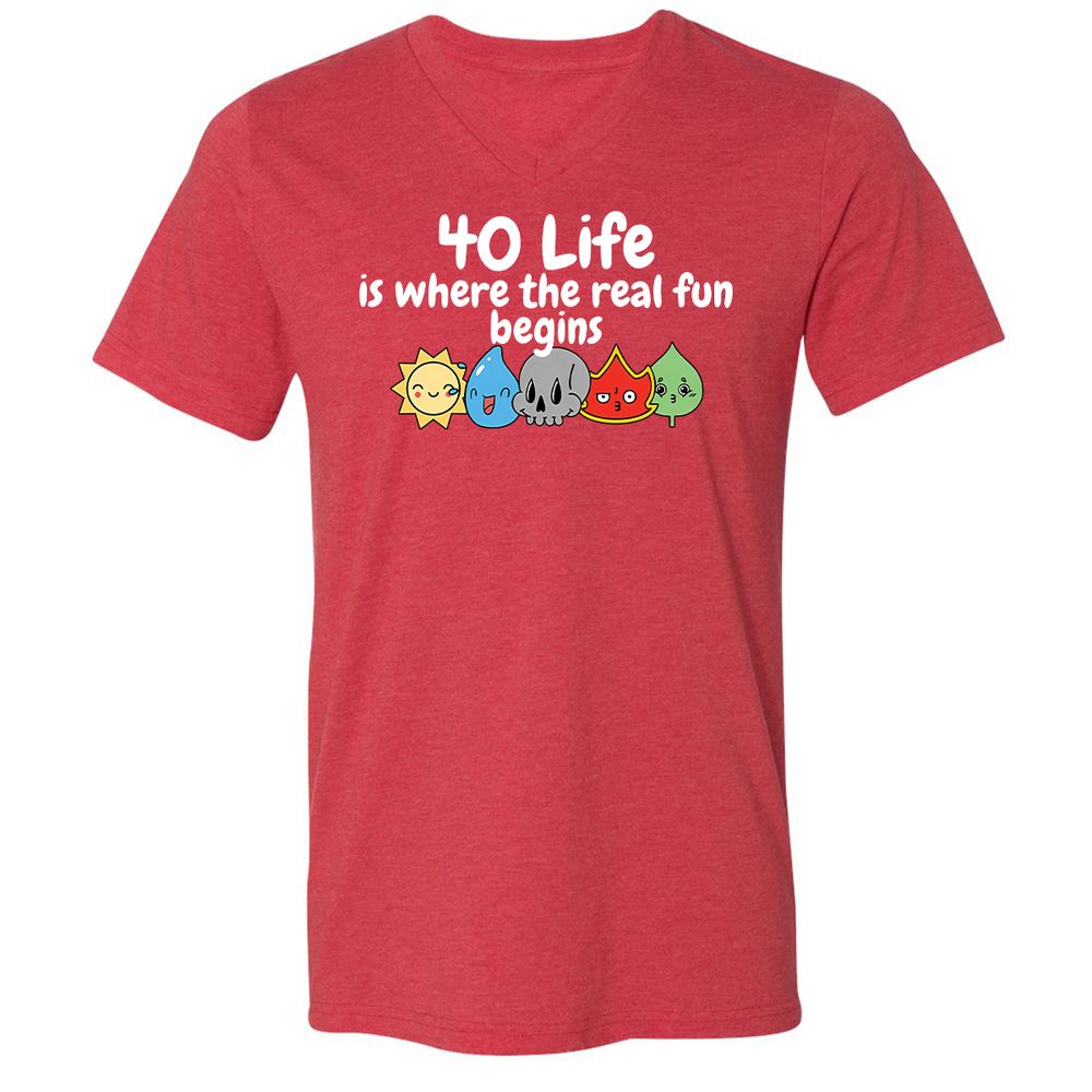 Unisex V-Neck T-Shirt - TD7CPA4V - Heather Red - 16