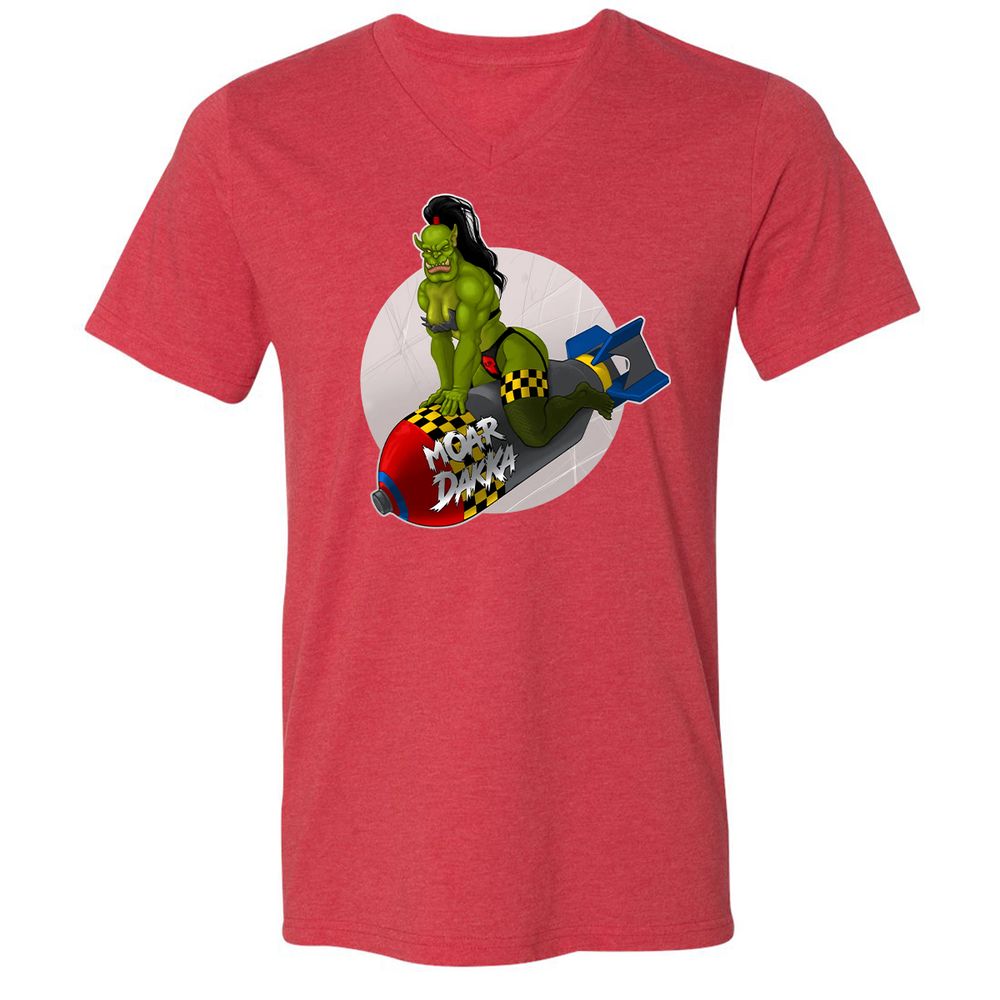 Unisex V-Neck T-Shirt - 6PQUFJDA - Heather Red - 16