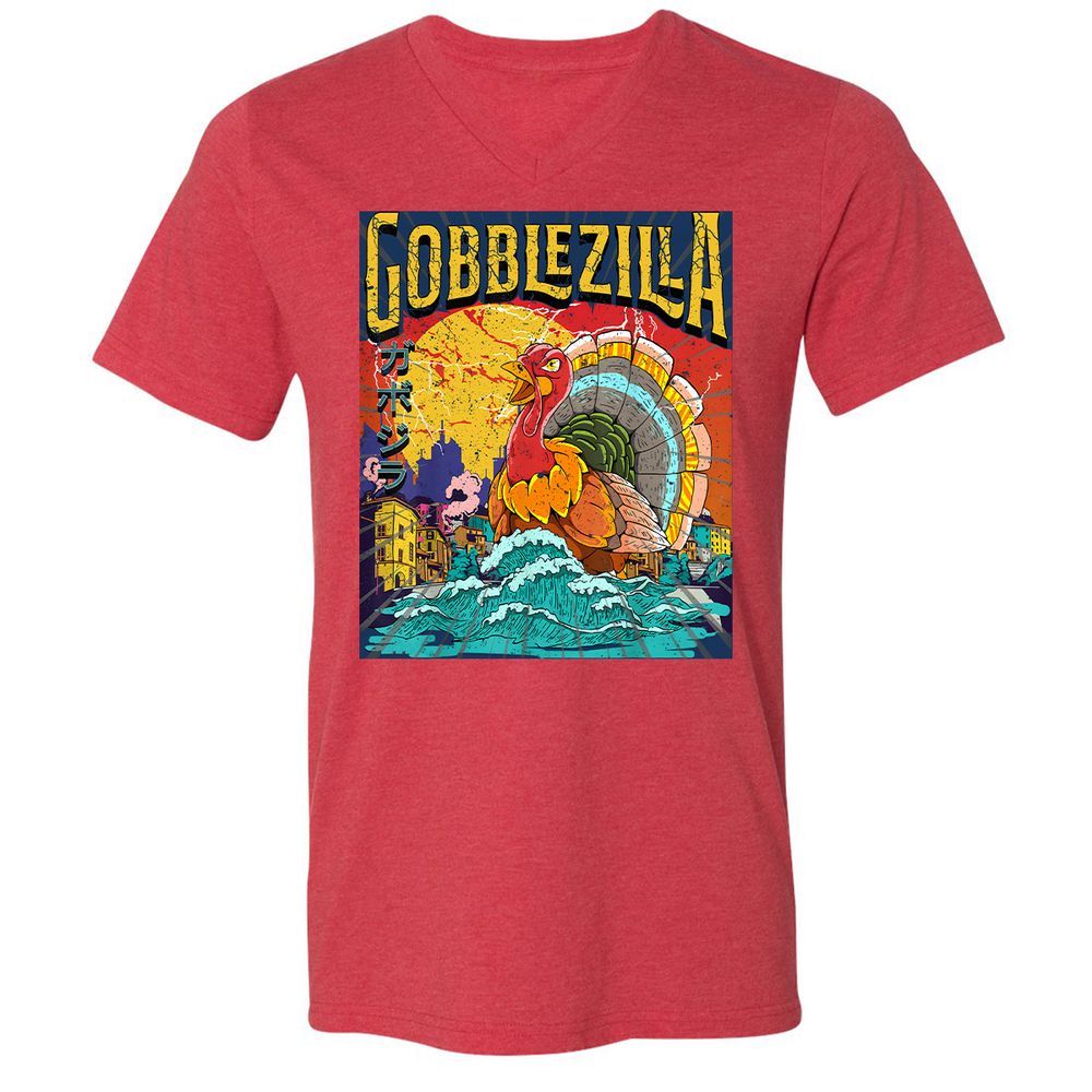 Unisex V-Neck T-Shirt - 96UUY1JW - Heather Red - 16
