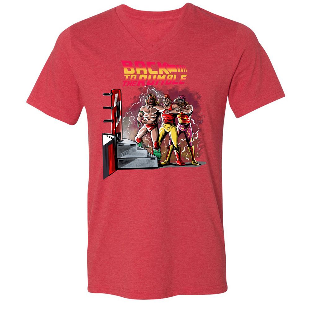 Unisex V-Neck T-Shirt - 6QGVE8BZ - Heather Red - 16