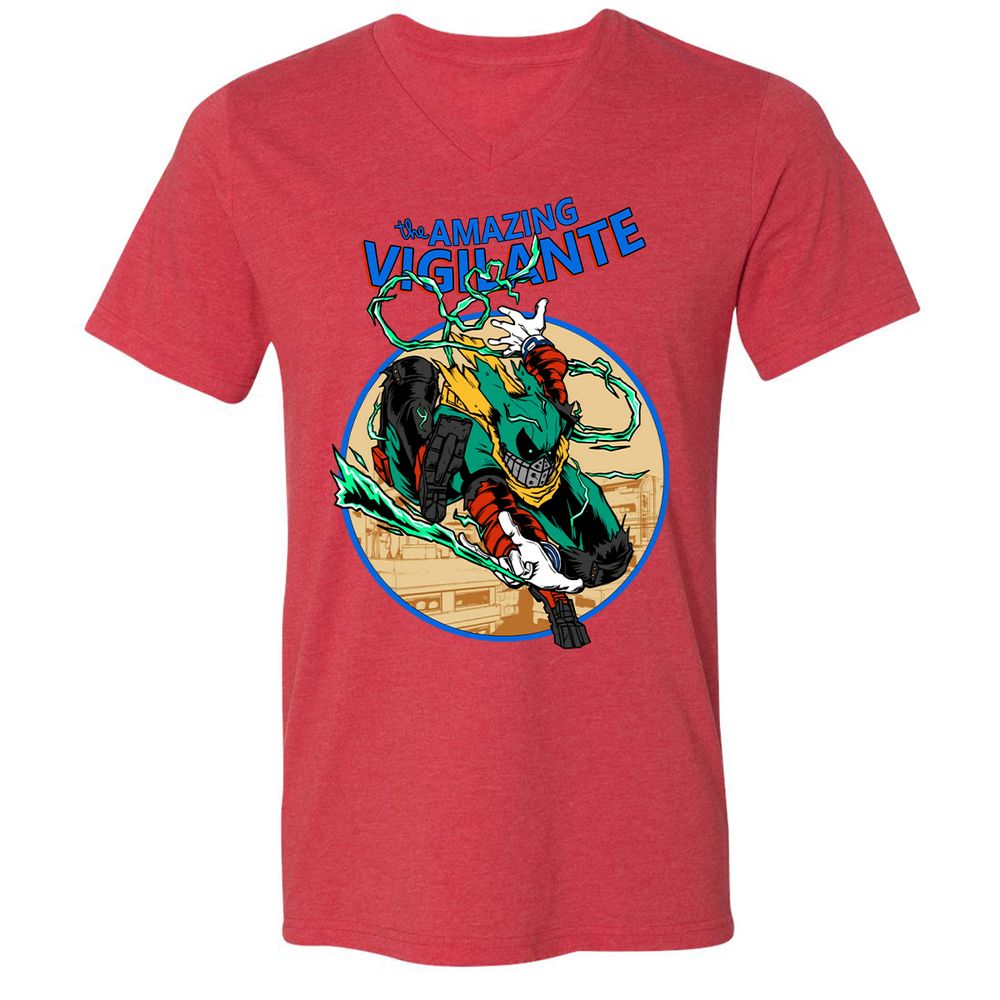 Unisex V-Neck T-Shirt - SC2RR7M5 - Heather Red - 16