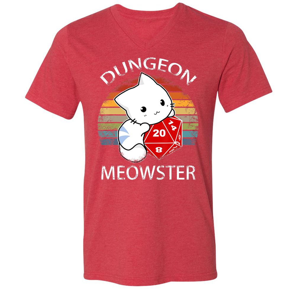 Unisex V-Neck T-Shirt - EVYR9ZHD - Heather Red - 16