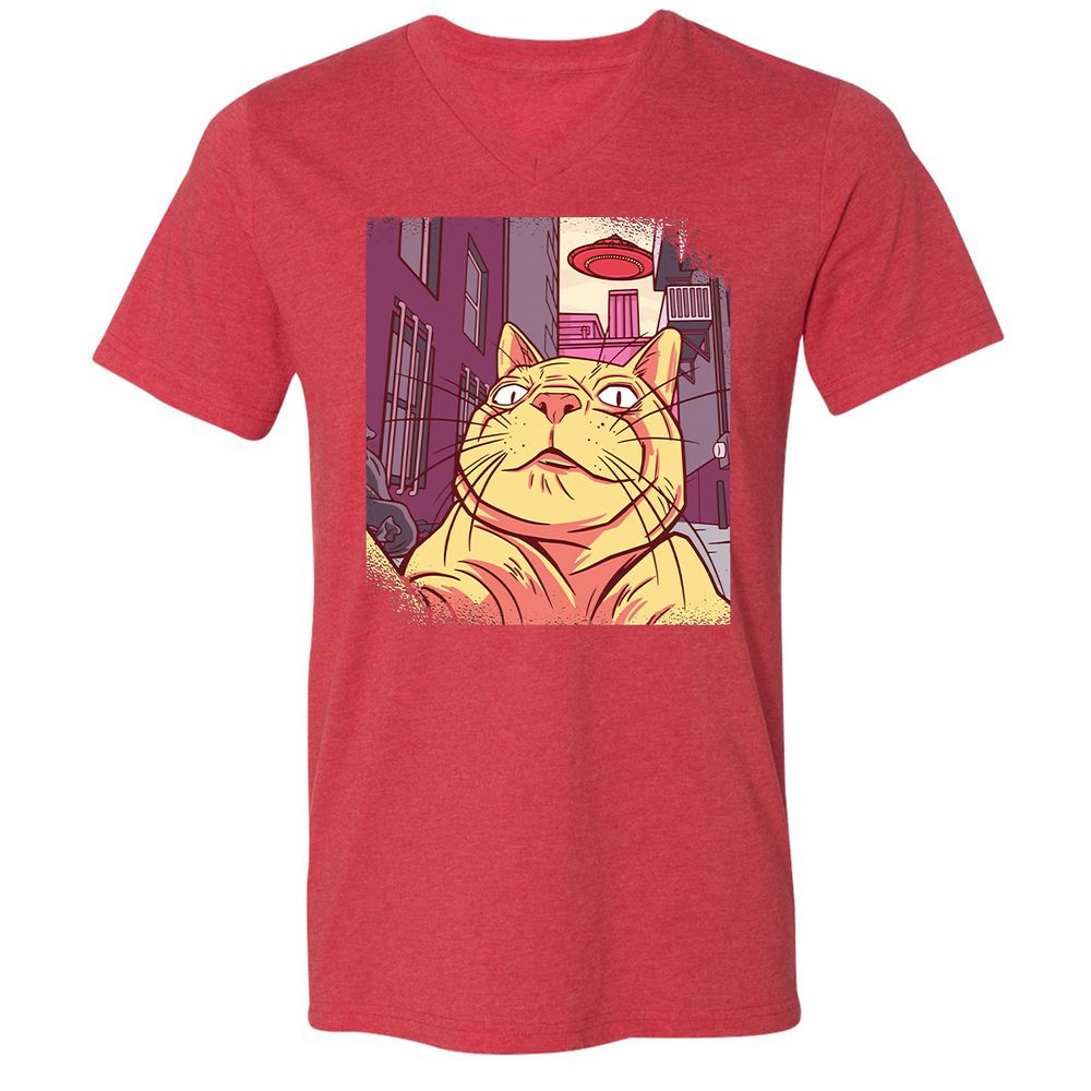 Unisex V-Neck T-Shirt - UPHK71VT - Heather Red - 16