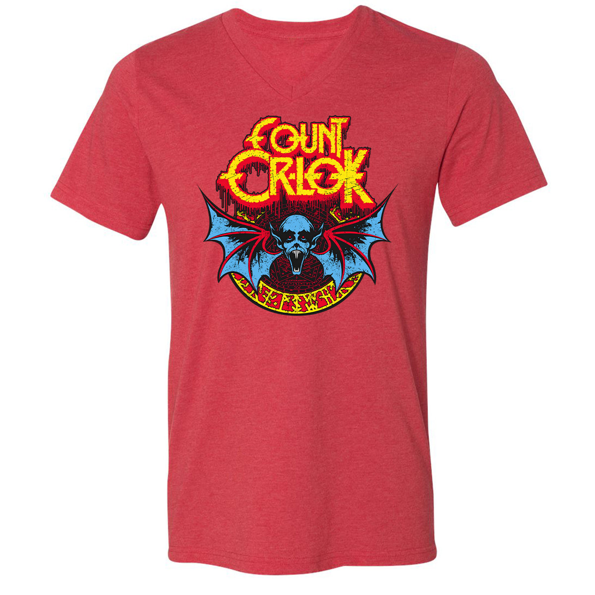 Unisex V-Neck T-Shirt - YWQ2NFPK - Heather Red - 16