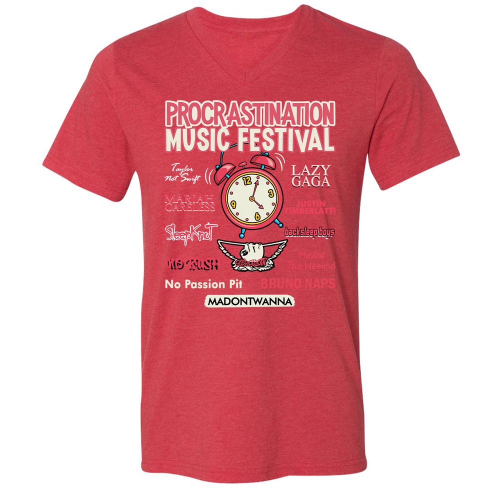 Unisex V-Neck T-Shirt - VAG73GBF - Heather Red - 16