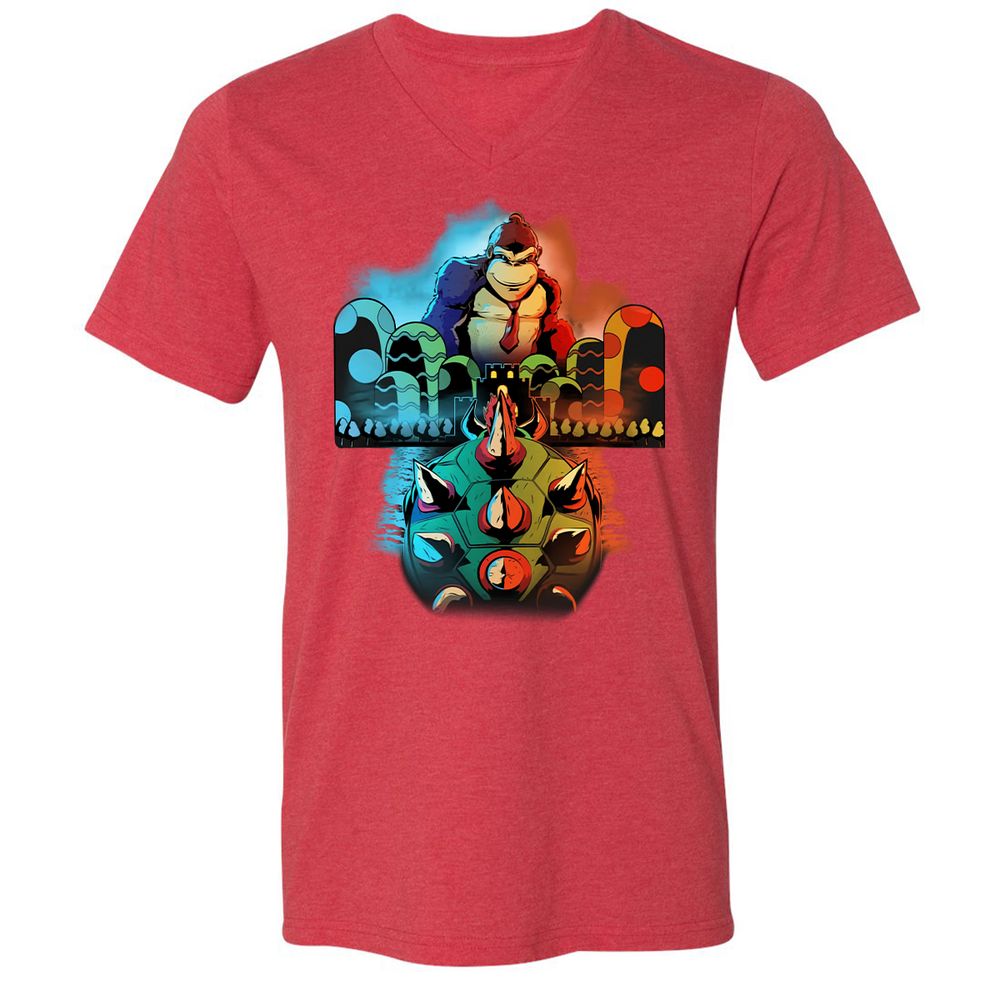 Unisex V-Neck T-Shirt - TJYT7E5V - Heather Red - 16