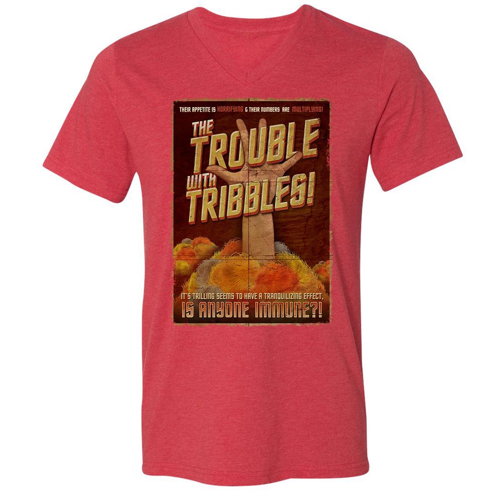 Unisex V-Neck T-Shirt - H4ASSJP4 - Heather Red - 16