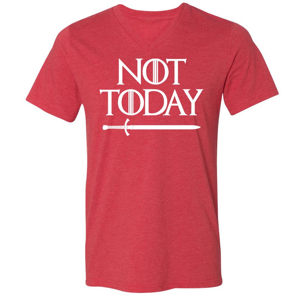 Unisex V-Neck T-Shirt - 6VK8F97Y - Heather Red - 16