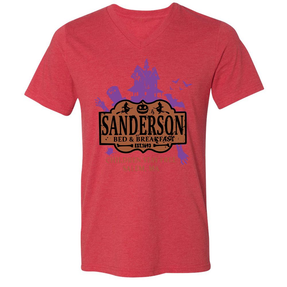 Unisex V-Neck T-Shirt - WADVTALP - Heather Red - 16