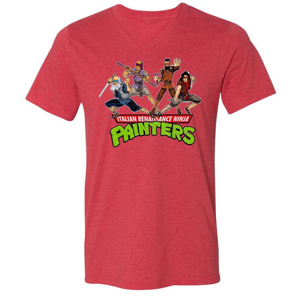 Unisex V-Neck T-Shirt - YTBGRQ4V - Heather Red - 16