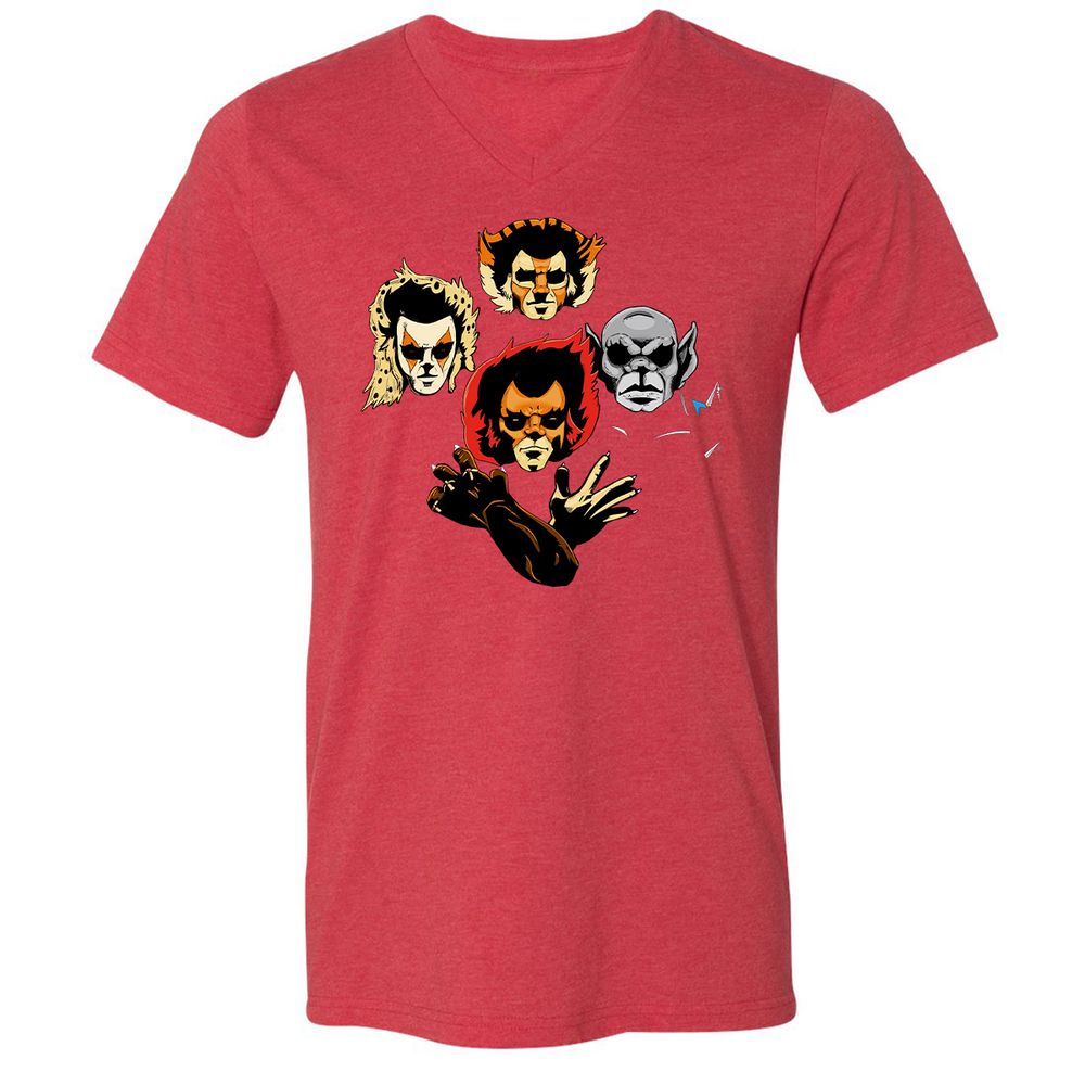 Unisex V-Neck T-Shirt - 4PLA6T9G - Heather Red - 16