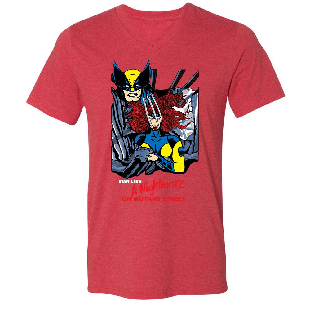 Unisex V-Neck T-Shirt - 52B77CT3 - Heather Red - 16