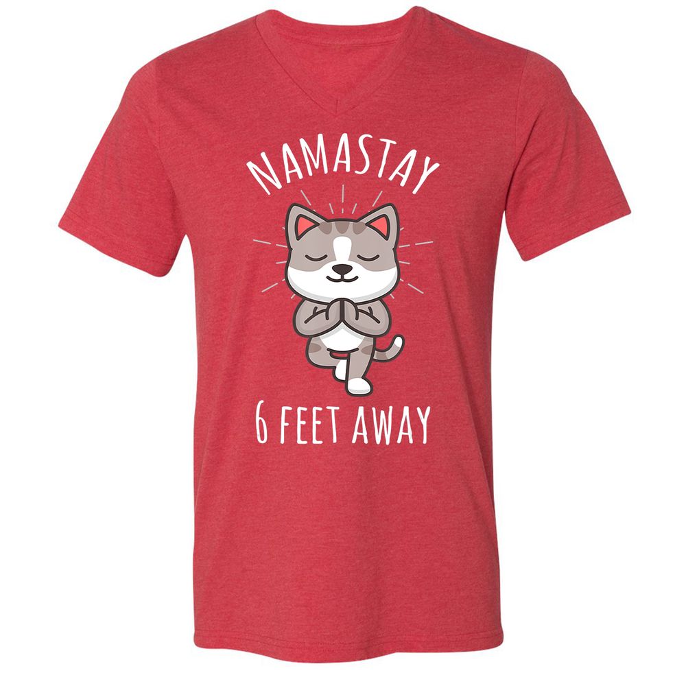 Unisex V-Neck T-Shirt - E3ZS24QX - Heather Red - 16