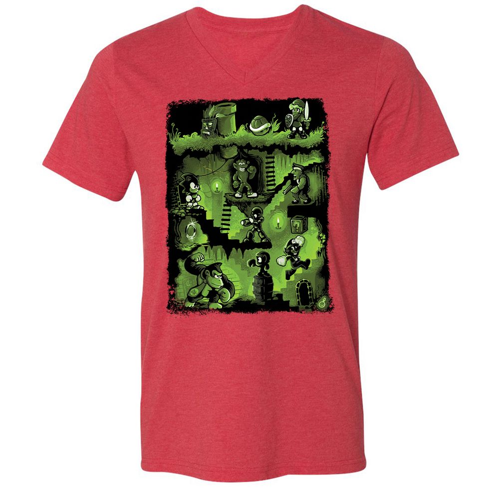 Unisex V-Neck T-Shirt - VPS9AUKL - Heather Red - 16