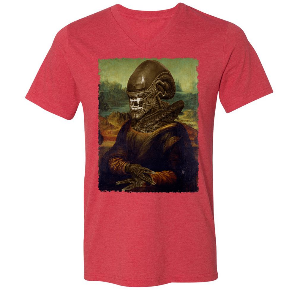 Unisex V-Neck T-Shirt - 1WGK514Y - Heather Red - 16