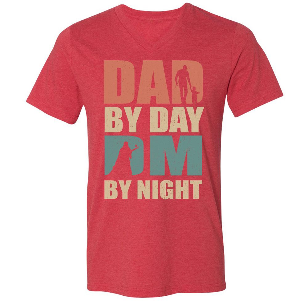 Unisex V-Neck T-Shirt - 2ZLJH8R4 - Heather Red - 16