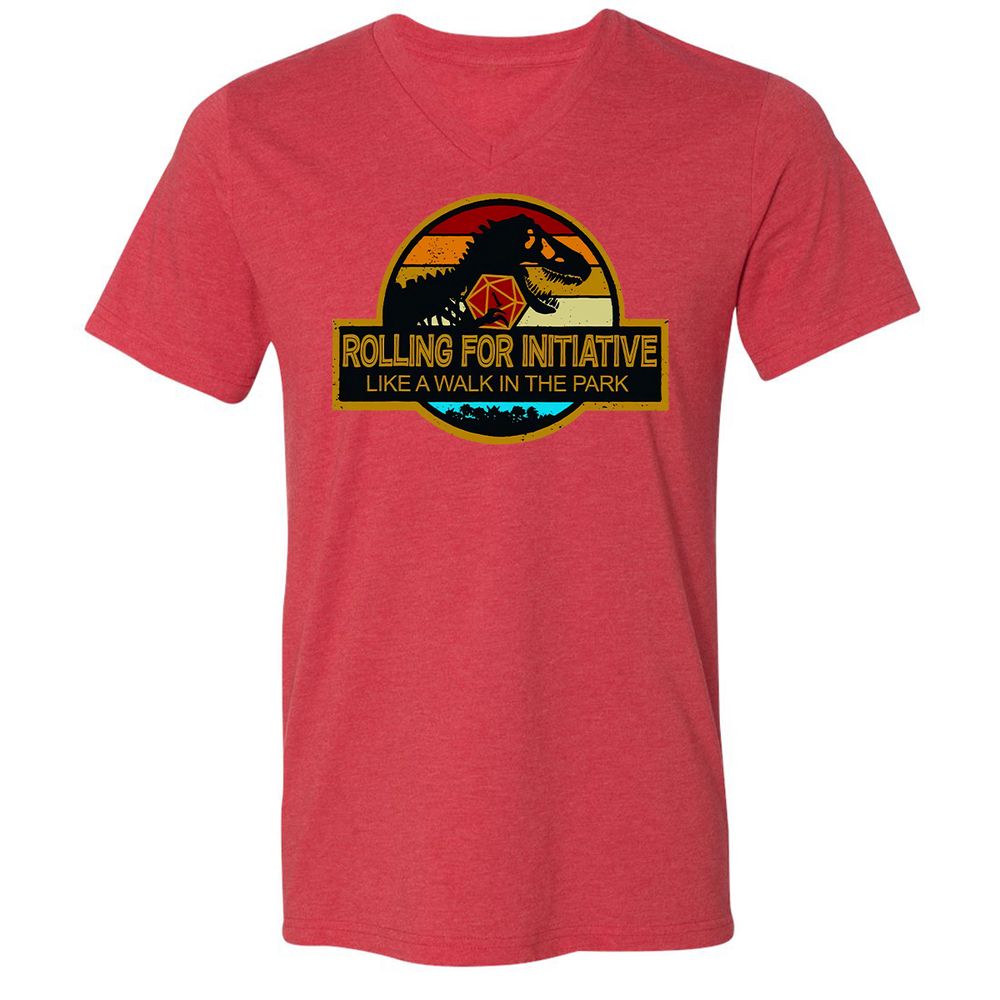 Unisex V-Neck T-Shirt - 4K5GHU14 - Heather Red - 16