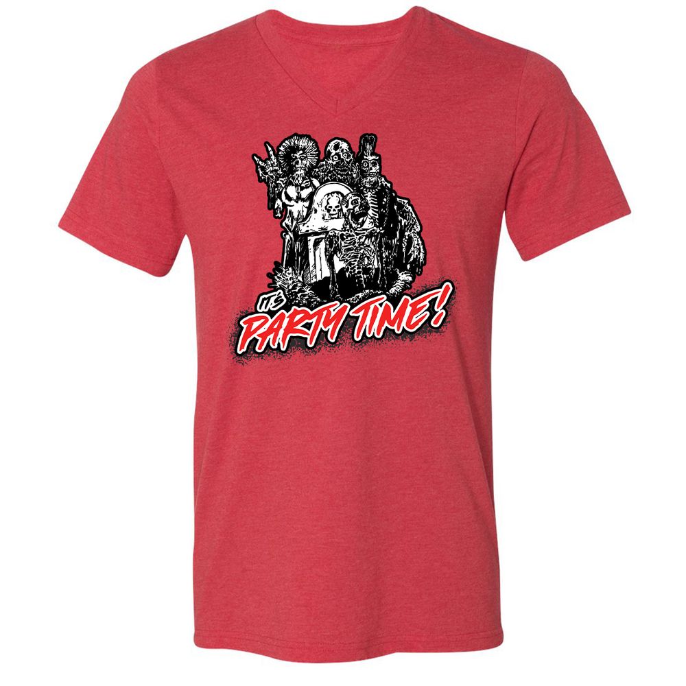 Unisex V-Neck T-Shirt - 7N3BMNV9 - Heather Red - 16