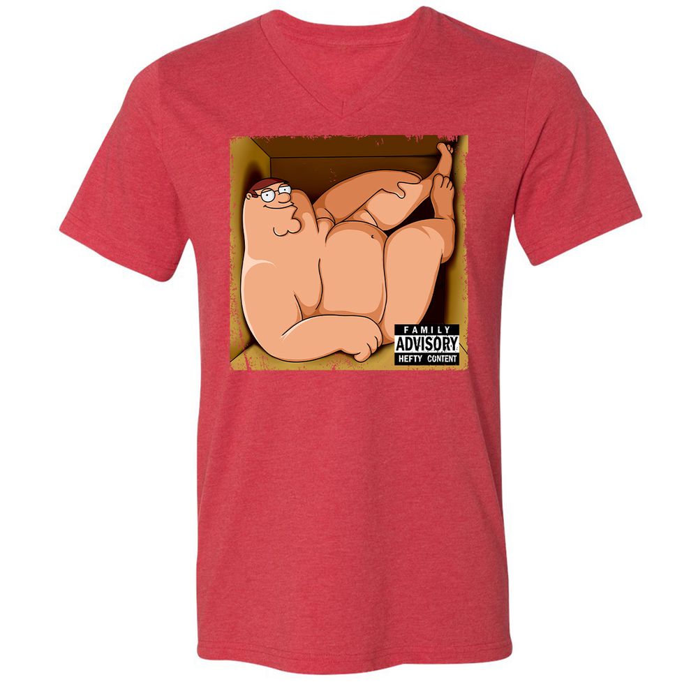 Unisex V-Neck T-Shirt - L8F5ZMVY - Heather Red - 16