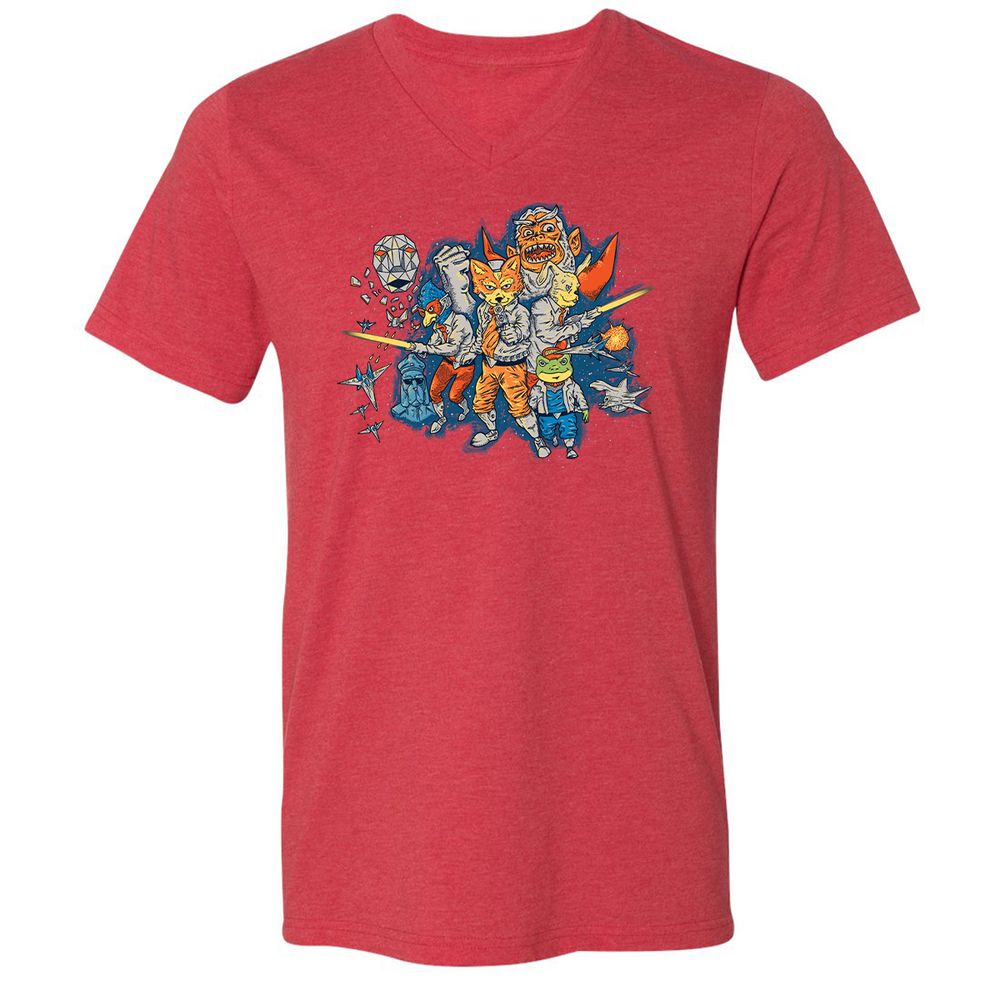 Unisex V-Neck T-Shirt - WGW224UY - Heather Red - 16