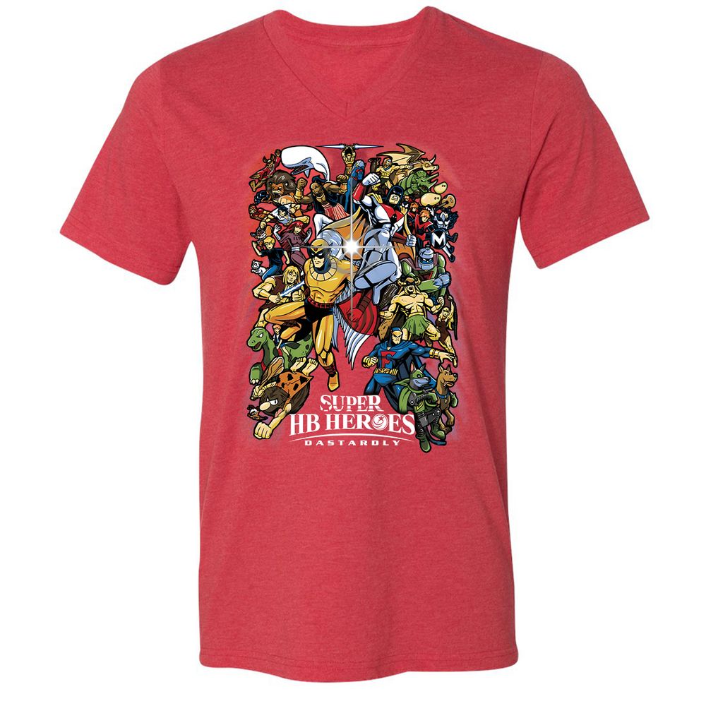Unisex V-Neck T-Shirt - YU1ZV3D4 - Heather Red - 16
