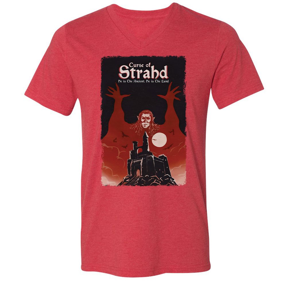 Unisex V-Neck T-Shirt - PKGGG4KS - Heather Red - 16