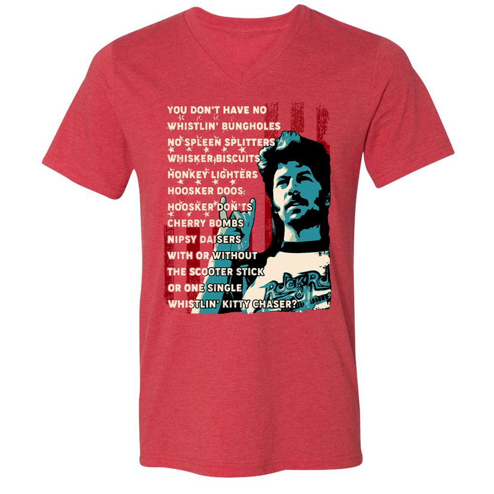 Unisex V-Neck T-Shirt - 92A1VNWQ - Heather Red - 16