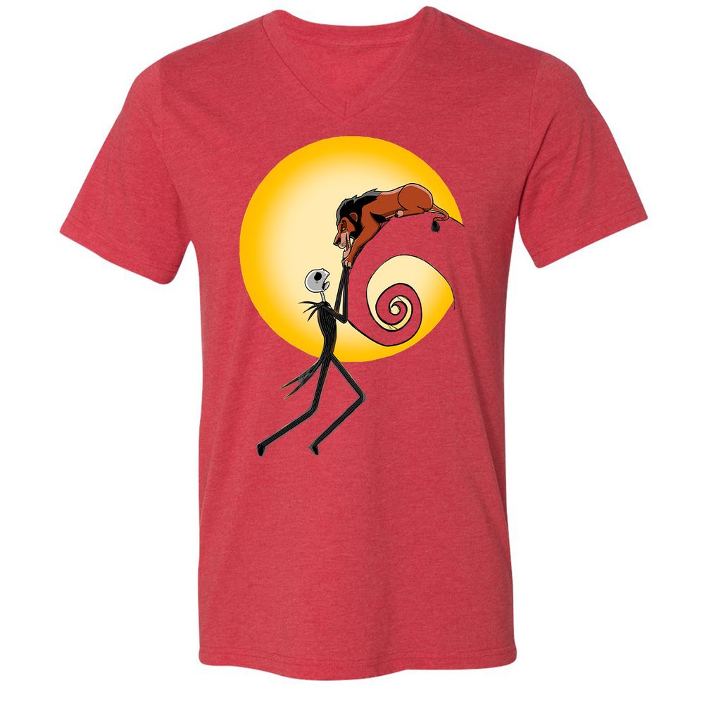 Unisex V-Neck T-Shirt - XE739XT3 - Heather Red - 16