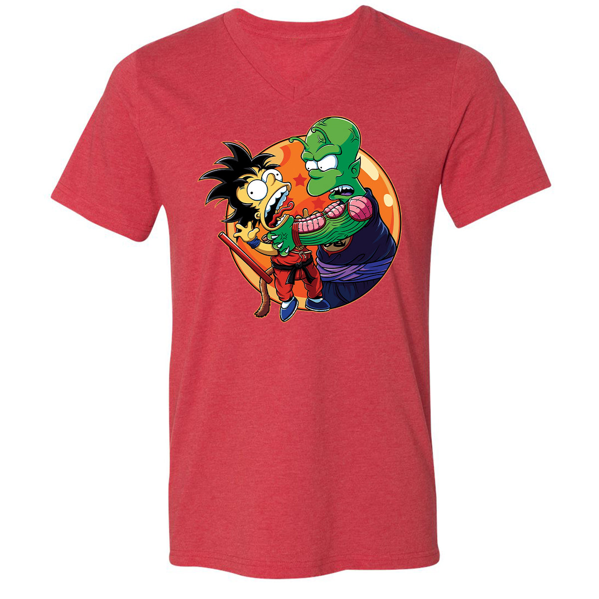 Unisex V-Neck T-Shirt - XSDDKHK3 - Heather Red - 16