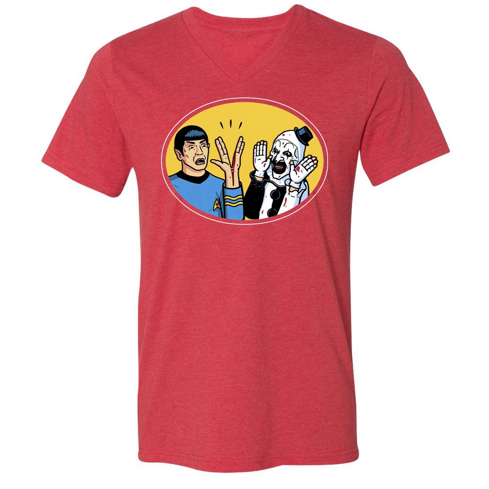 Unisex V-Neck T-Shirt - MRHD17H4 - Heather Red - 16