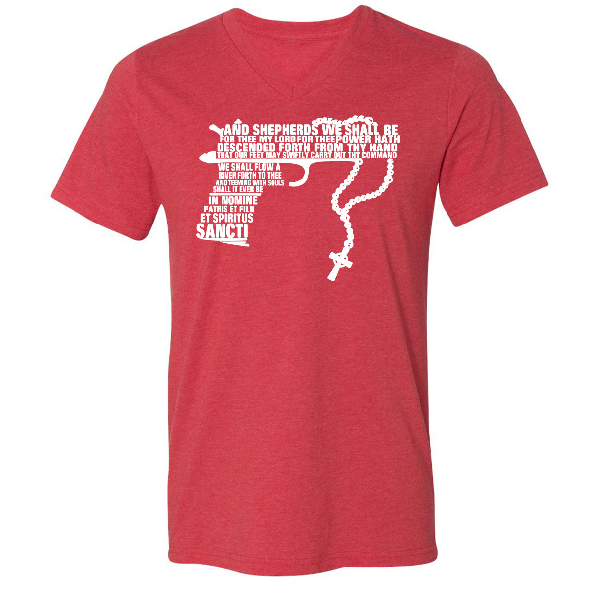 Unisex V-Neck T-Shirt - UCEXX711 - Heather Red - 16