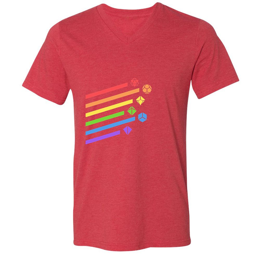 Unisex V-Neck T-Shirt - 3FU8XR7Z - Heather Red - 16