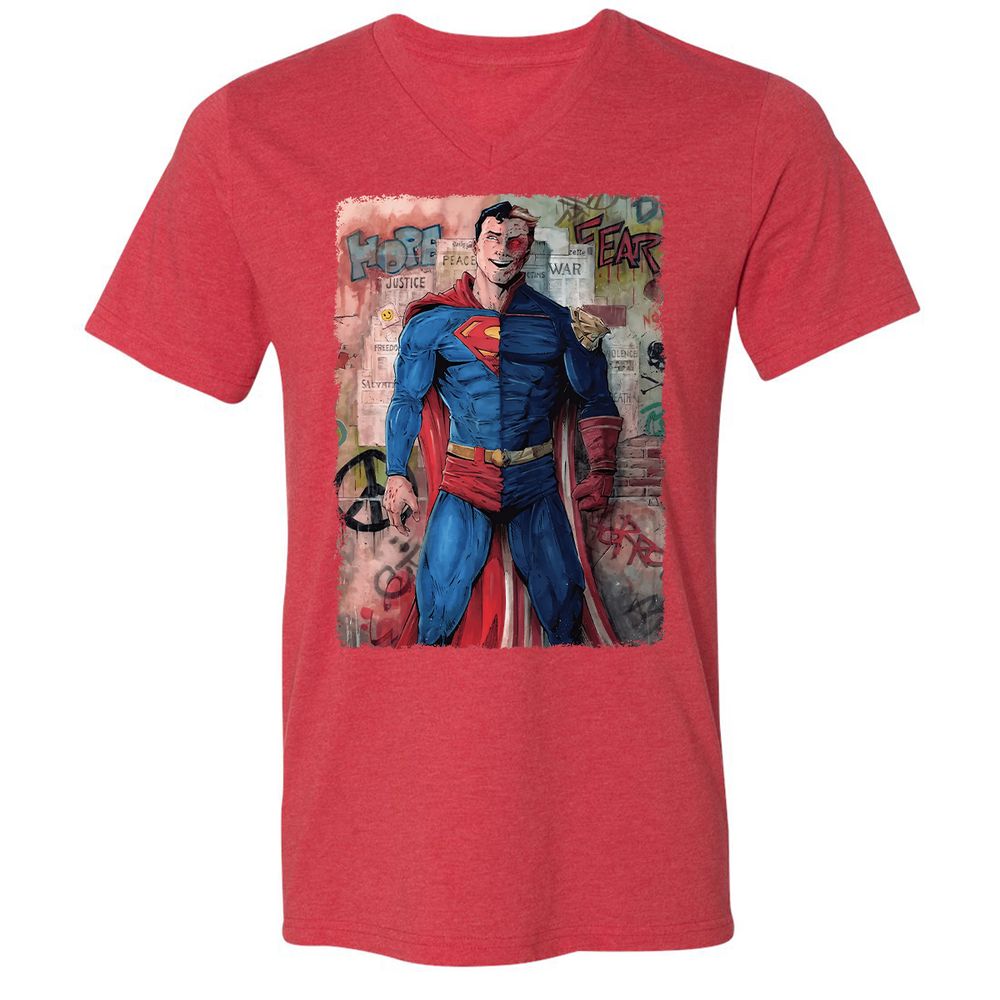 Unisex V-Neck T-Shirt - PNHNVH5B - Heather Red - 16