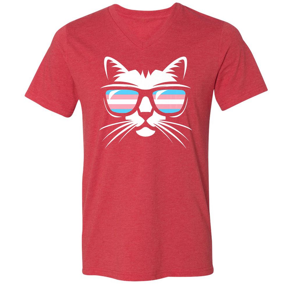 Unisex V-Neck T-Shirt - 21TJ98M1 - Heather Red - 16
