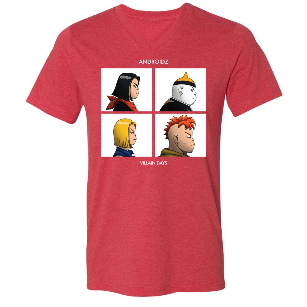 Unisex V-Neck T-Shirt - GBCZP2N6 - Heather Red - 16