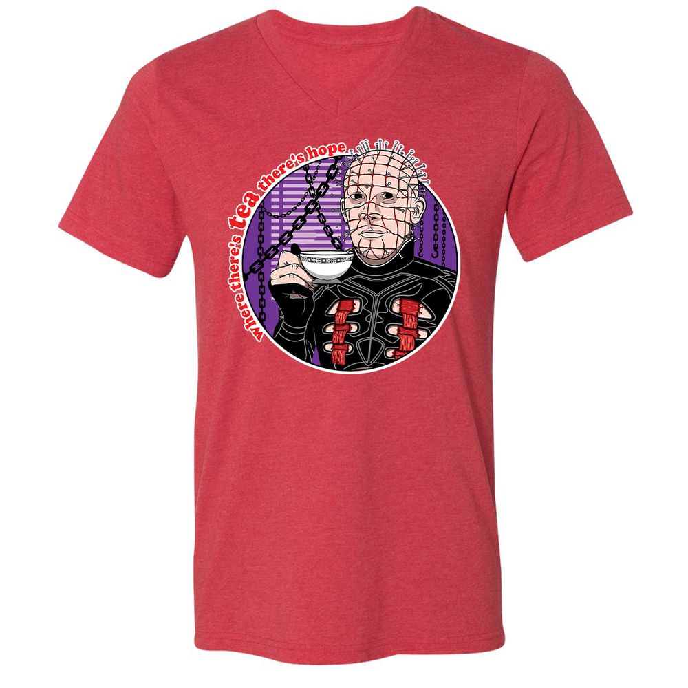 Unisex V-Neck T-Shirt - XD9D9L34 - Heather Red - 16