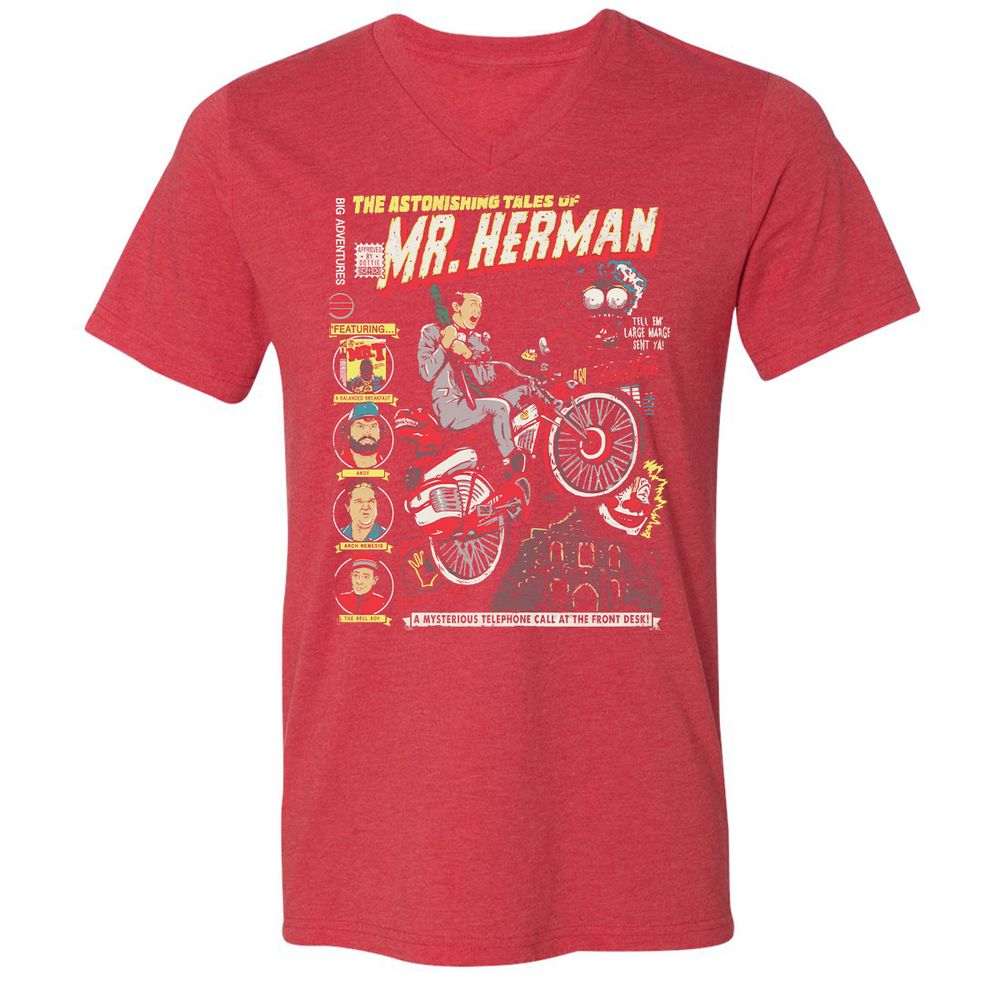 Unisex V-Neck T-Shirt - Z58PVYE9 - Heather Red - 16