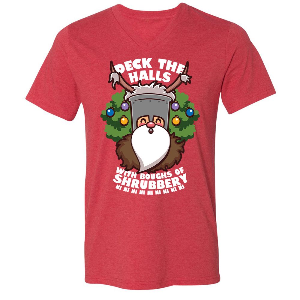 Unisex V-Neck T-Shirt - VH6CRDFF - Heather Red - 16