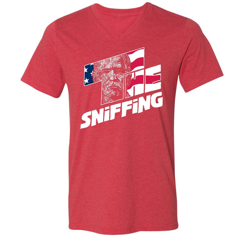 Unisex V-Neck T-Shirt - F8DRH4VS - Heather Red - 16