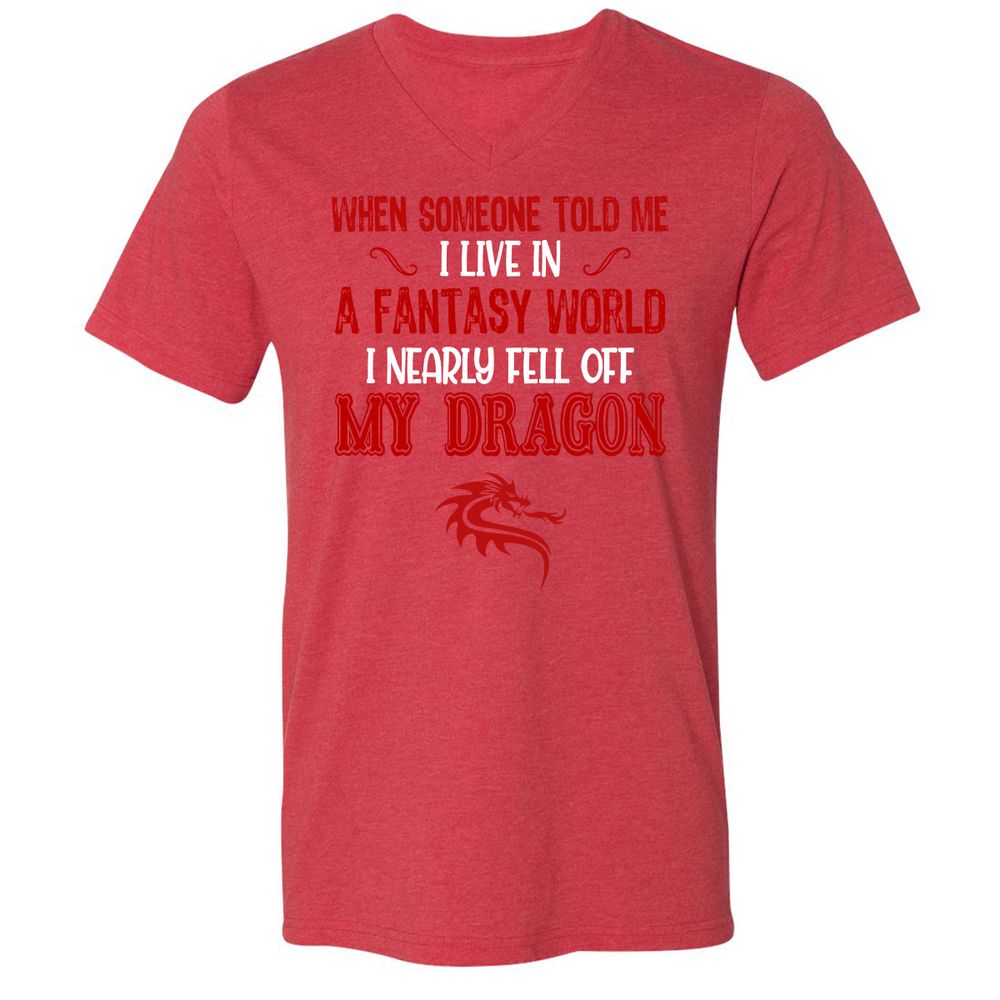 Unisex V-Neck T-Shirt - K66E9AB9 - Heather Red - 16