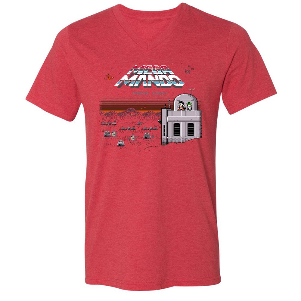 Unisex V-Neck T-Shirt - JPZV85MJ - Heather Red - 16