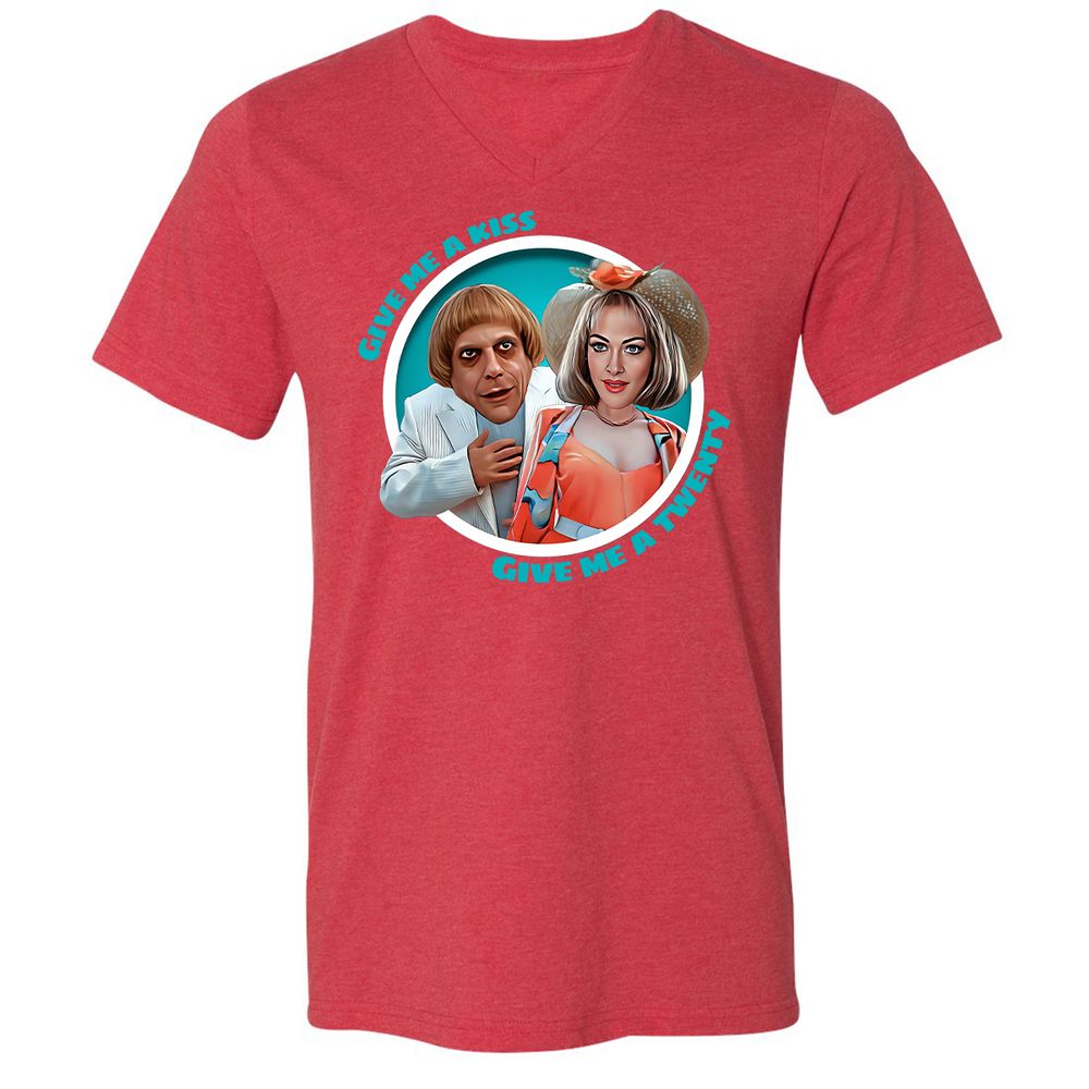 Unisex V-Neck T-Shirt - V1TWMYHN - Heather Red - 16