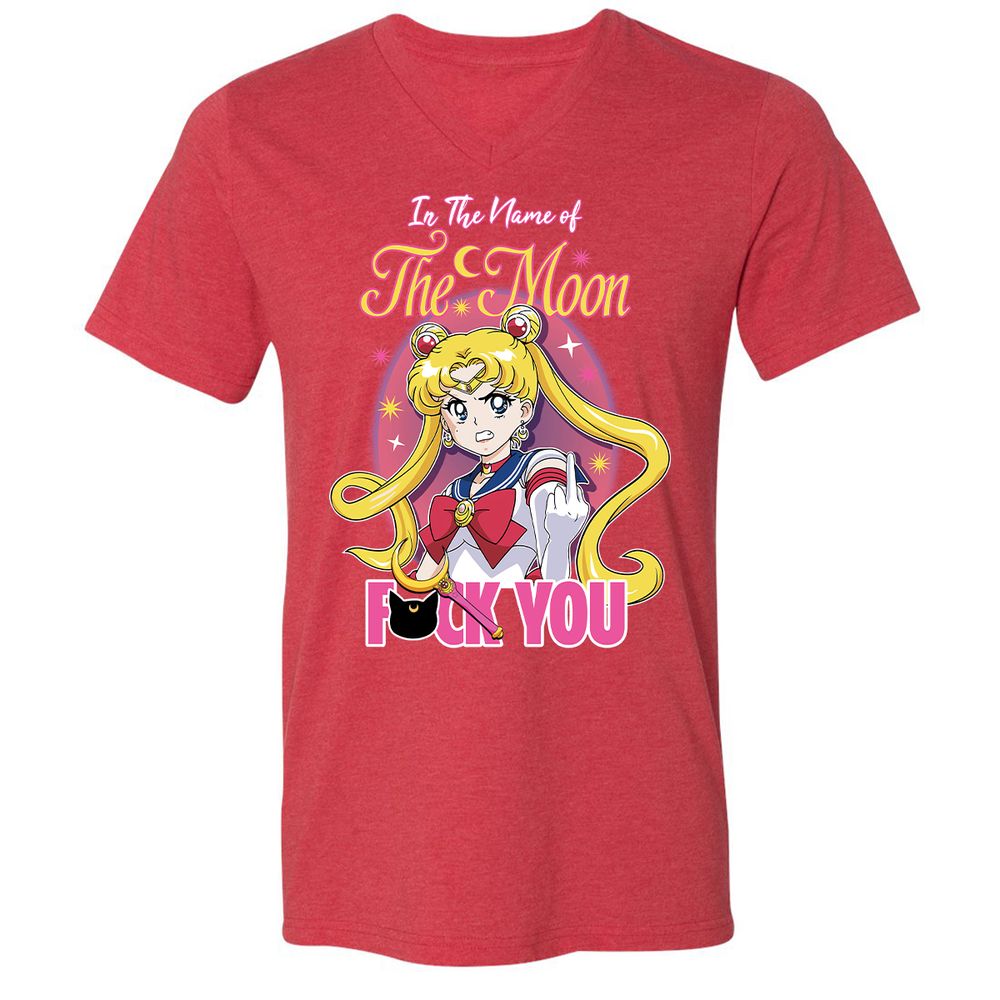 Unisex V-Neck T-Shirt - 2ASAKH56 - Heather Red - 16
