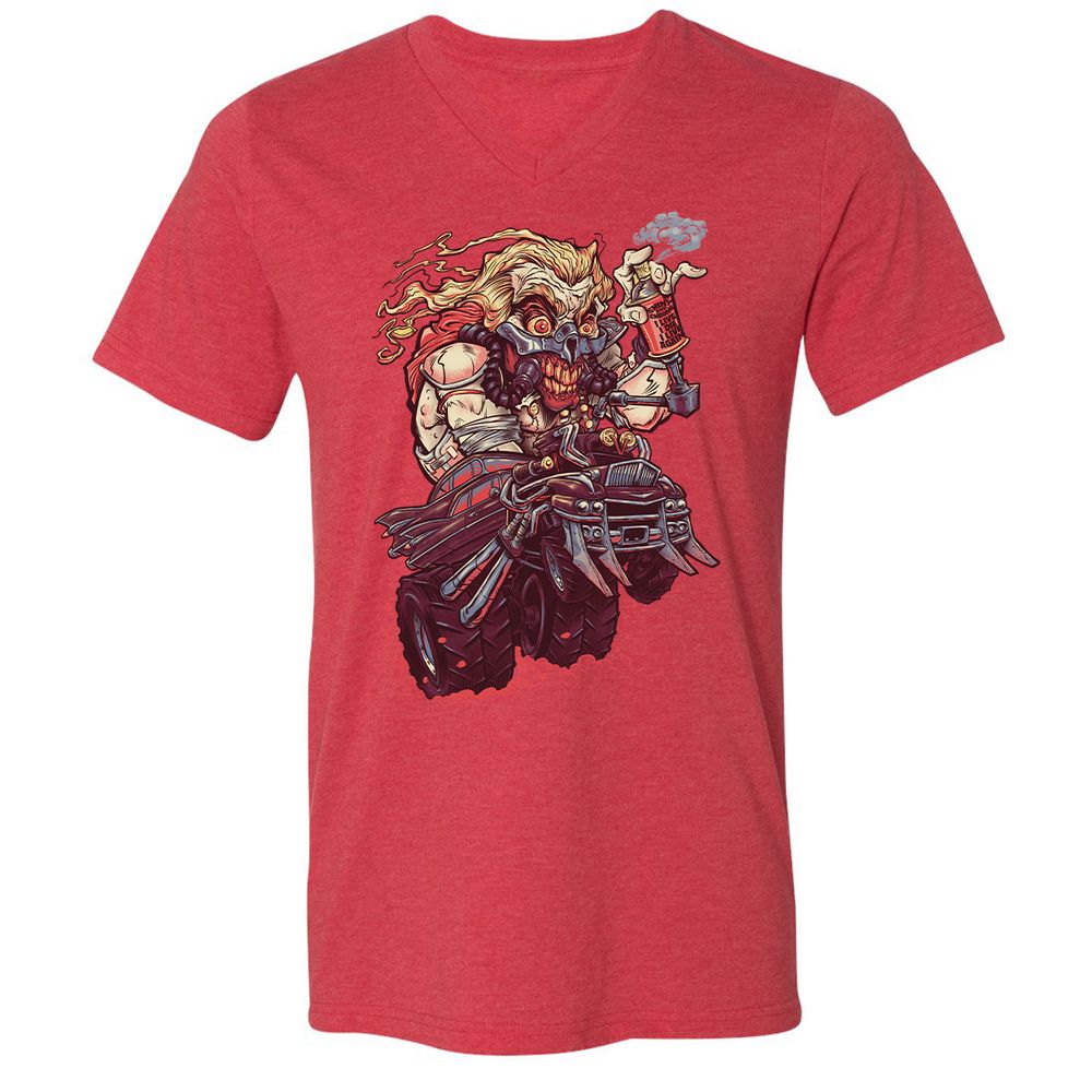 Unisex V-Neck T-Shirt - HW6J1GAG - Heather Red - 16