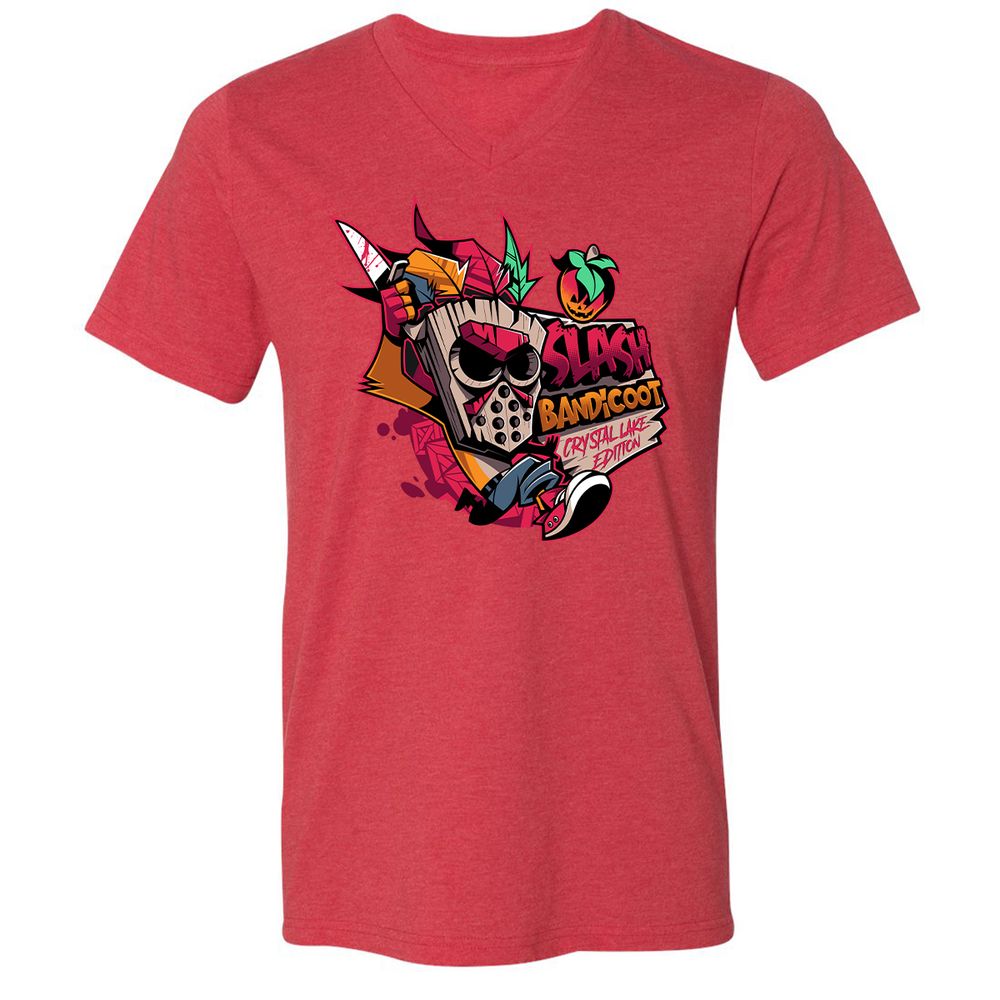 Unisex V-Neck T-Shirt - 9KWYY1KK - Heather Red - 16
